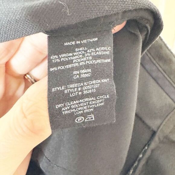 Theory Treeca Check Knit Black Plaid Wool-Blend Cropped Pants Women’s Size 4 - Picture 6 of 8